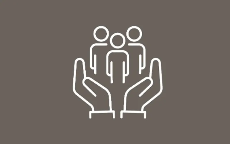 people in hands icon