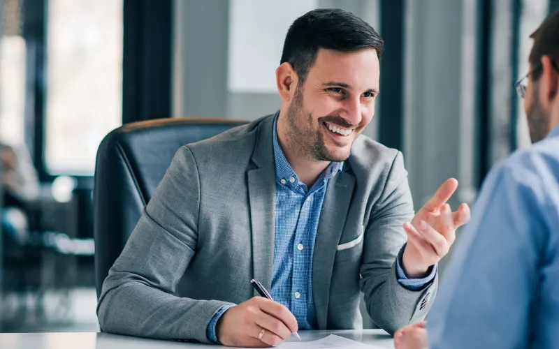 Men Talk in Office