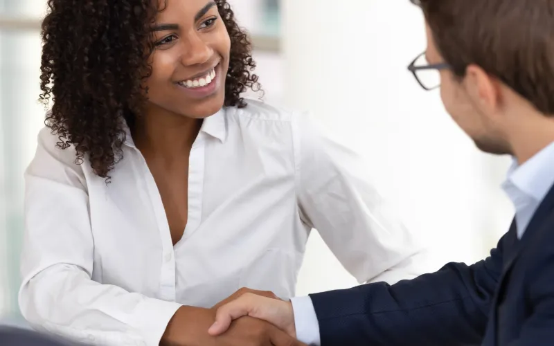 Woman Man Handshake