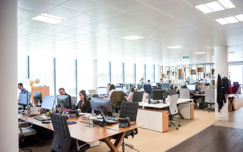 people working in an office