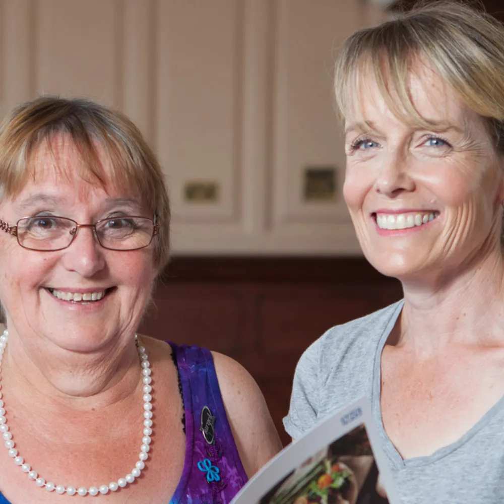 ladies smiling