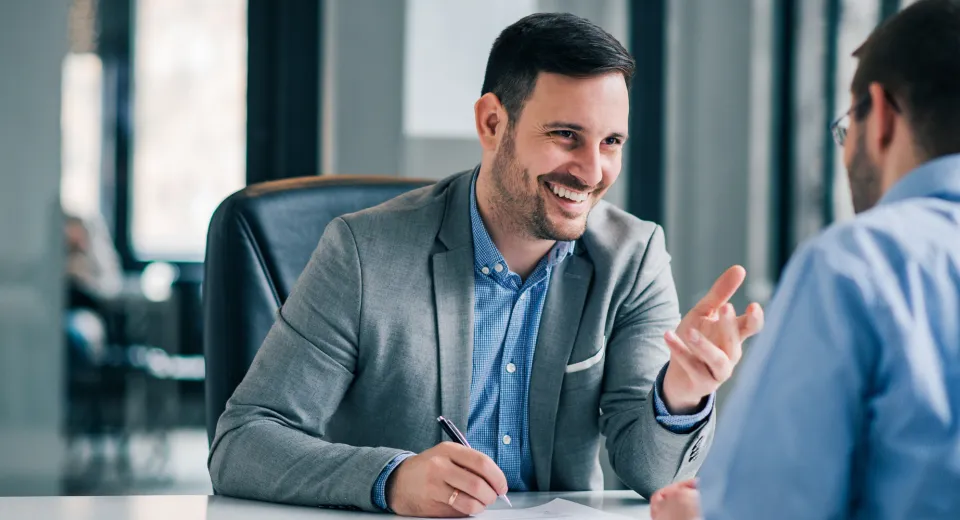 Men Talk in Office