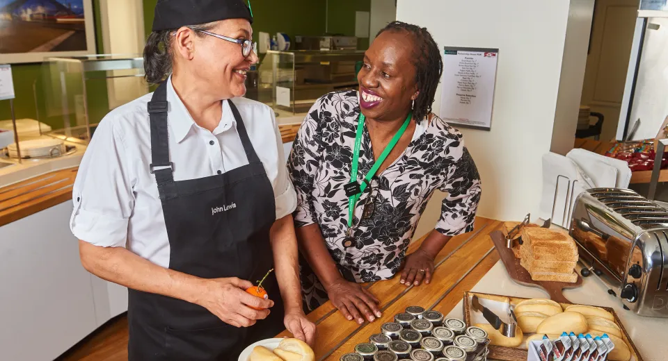 WHP cafe with chef and trainer