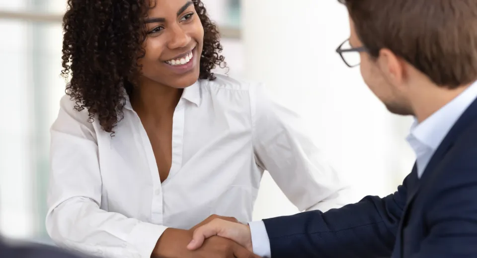 Woman Man Handshake