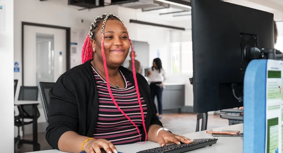 worker at computer
